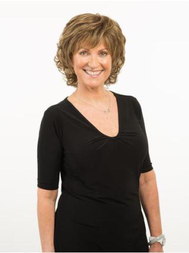 Chin Length Curly Capless Blonde Layered Ladies Synthetic Wigs