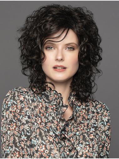 Shoulder Length Curly Synthetic Layered Free Style Lace Front Wigs