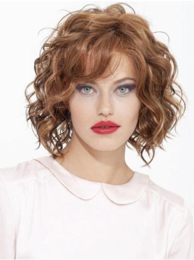 Chin Length Wavy Blonde Synthetic Real Looking Bob Wigs