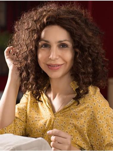 Monofilament Curly Synthetic Without Bangs Medium Wigs Women