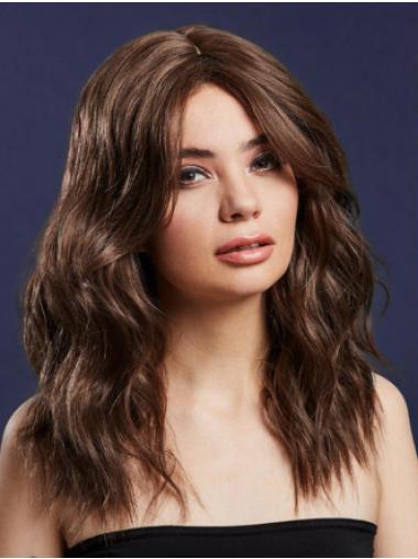 Capless Wavy Synthetic Without Bangs Beautiful Medium Wigs