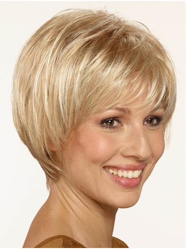 Short Capless Straight Synthetic Blonde Bob Wig