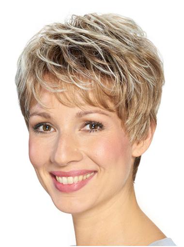 Ombre/2 Tone 8" Wavy Short Boycuts Capless Synthetic Wigs Online
