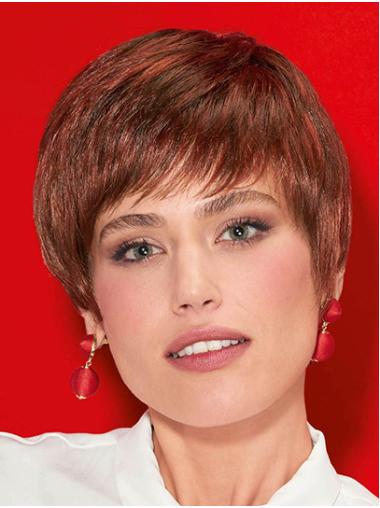 Capless Straight Red 8" Synthetic Ladies Wigs