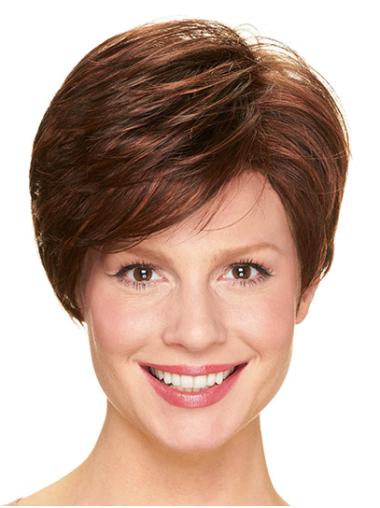 Straight Brown Synthetic Capless Cheap Short Wigs