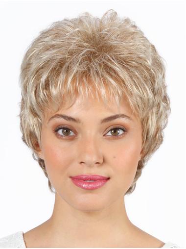 Wavy Grey Synthetic Capless Short Wigs For Sale