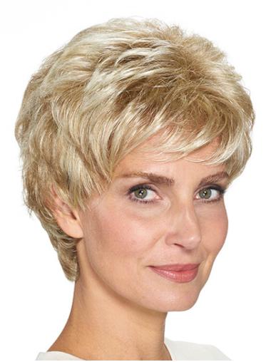 Straight Blonde Synthetic Capless Best Short Wigs