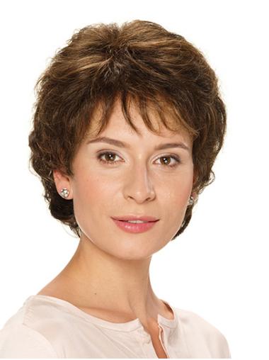 Synthetic Short Wavy 10" Monofilament Classic Wig For Women