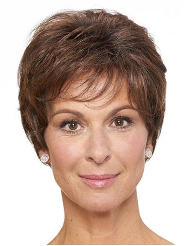 Synthetic Short Straight 8" Monofilament Classic Wig On Sale