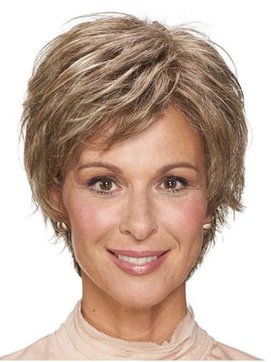 Wavy Ombre/2 Tone Synthetic Monofilament Short Wigs