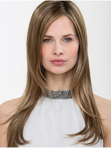 24" Monofilament Straight Synthetic Without Bangs Long Women Wigs