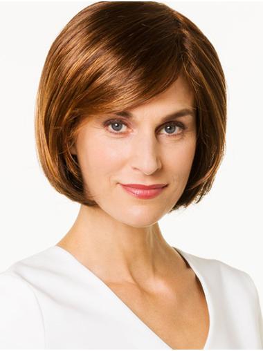 Straight Chin Length Blonde 10" Bobs Synthetic Beautiful Monofilament Wigs