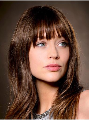 16" Monofilament Straight Synthetic With Bangs Wigs Long