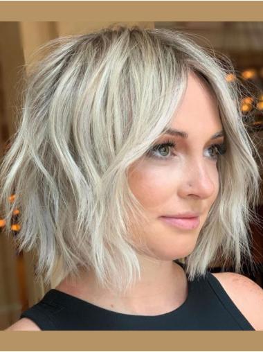 Mid Length Wigs 10" Wavy Synthetic Blonde Wigs