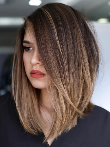 Mid Length Wigs For Older Women 12" Straight Synthetic Wigs