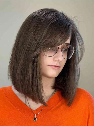 Medium Lace Front Wigs 12" Shoulder Length Straight Wigs