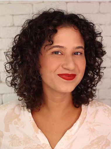 Medium Length Curly Lace Front Wigs 12" Shoulder Length Wigs