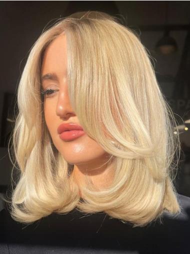 Medium Blonde Hair Wig Synthetic Wavy Layered 14" Wigs