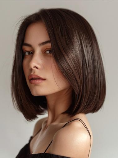 Woman'S Wigs Medium Monofilament Synthetic 10" Brown Wigs