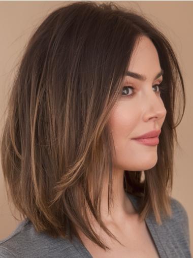 Medium Shoulder Length Wigs Monofilament Synthetic 12" Ombre/2 tone Wigs