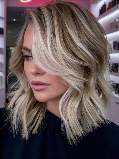 Medium Wavey Wigs Lace Front Synthetic 12" Ombre/2 tone Wigs