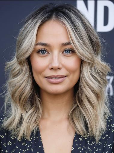 Medium Wigs For Ladies Lace Front Layered 12" Wavy Wigs