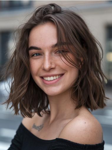 Medium Length Wigs For Women Wavy 12" Chin Length Bobs Wigs