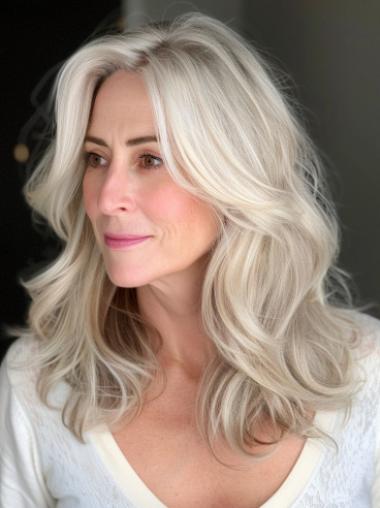 Medium Length Blonde Wigs Lace Front Layered 14" Wavy Wigs