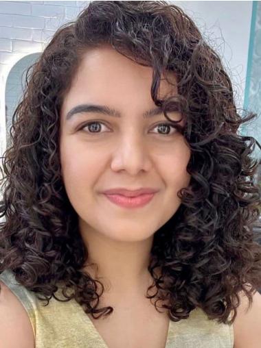 Mid Length Real Hair Wigs 14" Layered Lace Front Wigs