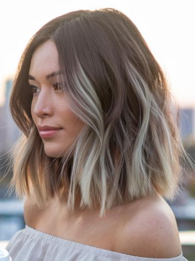 Medium Length Wig Styles Wavy 12" Shoulder Length Bobs Wigs