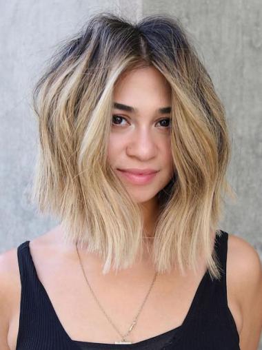 Mid Length Wigs Wavy 12" Shoulder Length Bobs Wigs