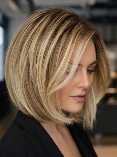 Mid Length Wigs For Older Women Straight 10" Chin Length Bobs Wigs