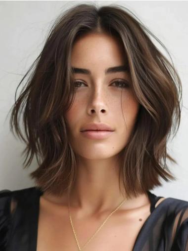 Mid Length Wig Styles Wavy 12" Chin Length Bobs Wigs