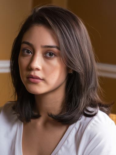 Brown Hair Wig Medium Length Synthetic Layered 12" Straight Wigs