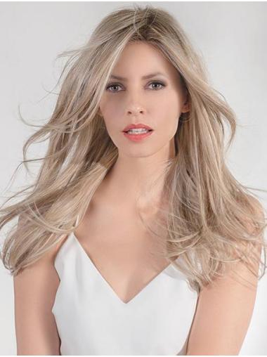 Fashion Layered 100% Hand-tied Straight Blonde Long Wig