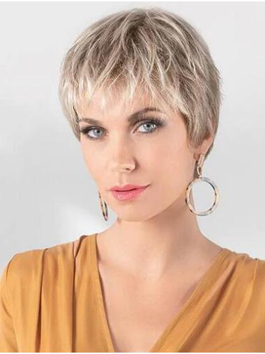 Blonde Straight Synthetic 4" Suitable Short Hair Styles