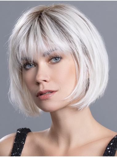 Beautiful Bobs Monofilament Straight Grey Wigs For Women