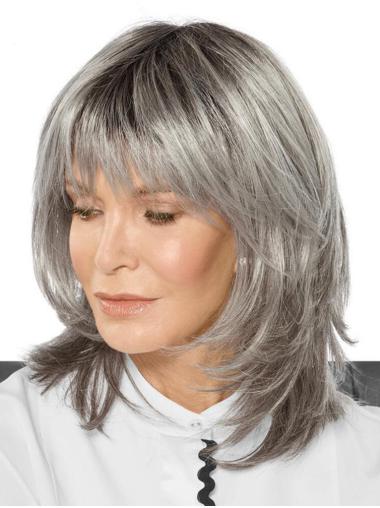 Fabulous Layered Capless Straight Grey Hair Wig