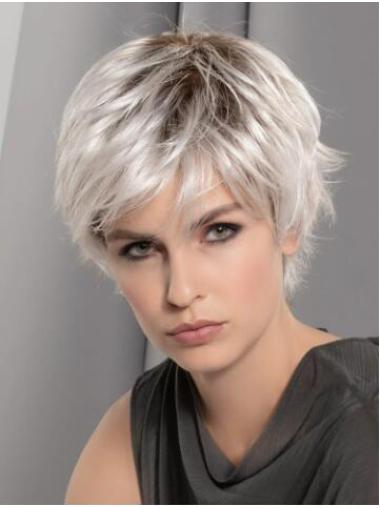 Fashionable Monofilament Wavy Cheap Grey Wig