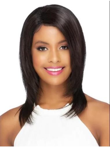 Comfortable Layered Lace Front Straight Black African Hair Products