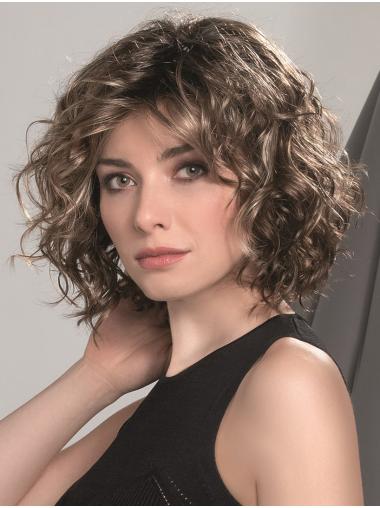 Brown Curly Synthetic 10" High Quality Monofilament Wigs