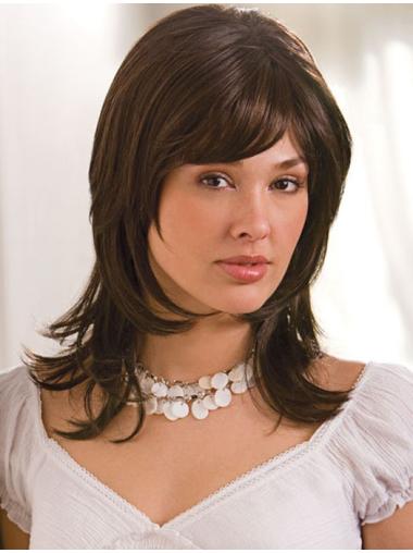 Shoulder Length Monofilament 16 Inches Top Synthetic Wigs