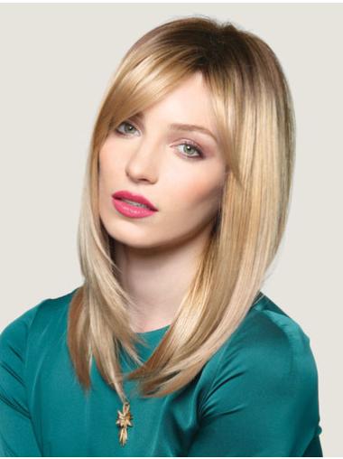 Blonde With Bangs Straight Cheap Small Cap Lace Front Wigs