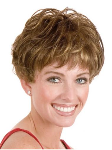 Layered Straight Synthetic No-Fuss Monofilament Wigs Short