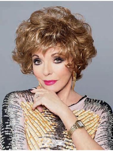 Discount Layered Curly Cheap Short Blonde Synthetic Hair Wigs