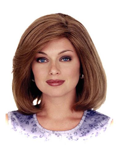 Shoulder Length Bobs Auburn 12 Inches Handmade Human Hair Wigs