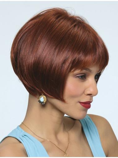 10 Inches Capless Red Chin Length Synthetic Straight Bob Style Wigs