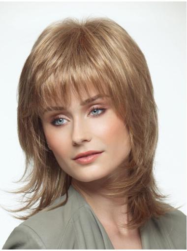 Gorgeous Shoulder Length Synthetic Blonde Wigs Medium