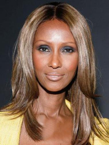 Female Celebrity Wigs Lace Front Brown Synthetic