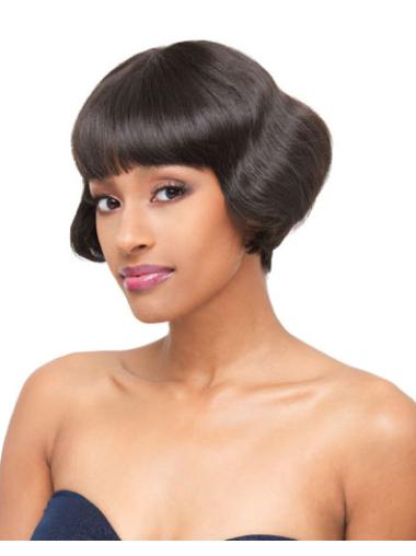 Affordable Straight Short Black Women'S Wigs With Bangs